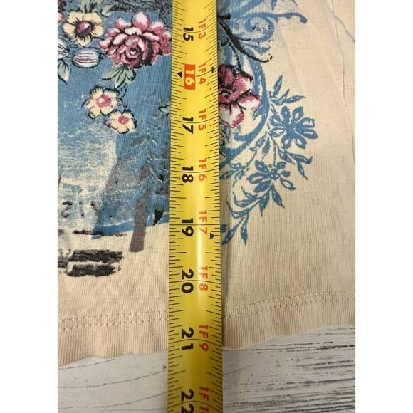 Vintage Y2K Vanilla Sugar Size Medium Jeweled French Floral Whimsy Blouse - Picture 8 of 9